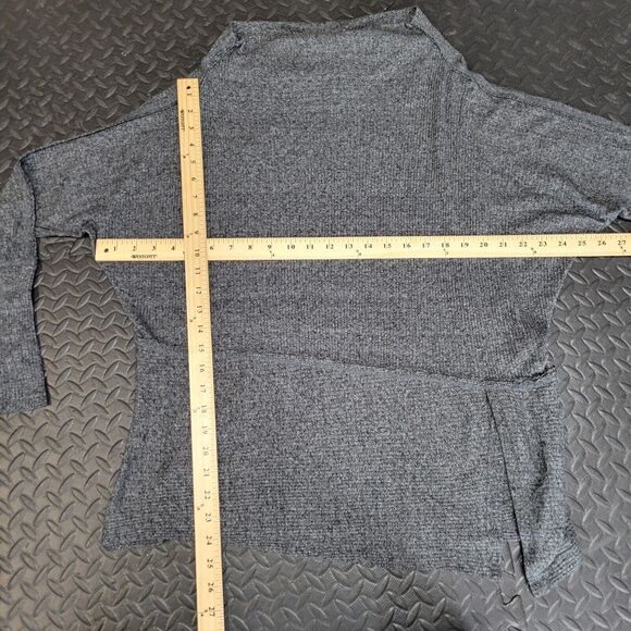 Free People Londontown Oversized Thermal Top Slouchy Charcoal Gray Size XS - Picture 7 of 9